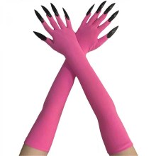 2pcs Devil Scary Long Mittens Spirit Corpse Hands Gloves Hand Reapers Gloves for Various Costumes sky blue DPeach color A
