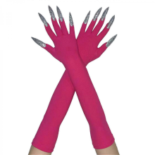 2pcs Devil Scary Long Mittens Spirit Corpse Hands Gloves Hand Reapers Gloves for Various Costumes sky blue DRose red B