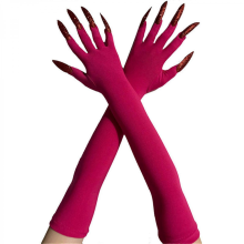 2pcs Devil Scary Long Mittens Spirit Corpse Hands Gloves Hand Reapers Gloves for Various Costumes sky blue DRose red C