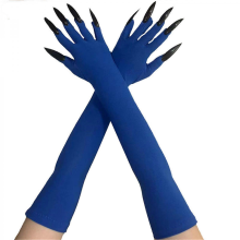 2pcs Devil Scary Long Mittens Spirit Corpse Hands Gloves Hand Reapers Gloves for Various Costumes sky blue DRoyal blue A