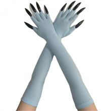 2pcs Devil Scary Long Mittens Spirit Corpse Hands Gloves Hand Reapers Gloves for Various Costumes sky blue Dsky blue A