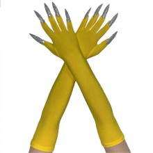 2pcs Devil Scary Long Mittens Spirit Corpse Hands Gloves Hand Reapers Gloves for Various Costumes sky blue DYellow B
