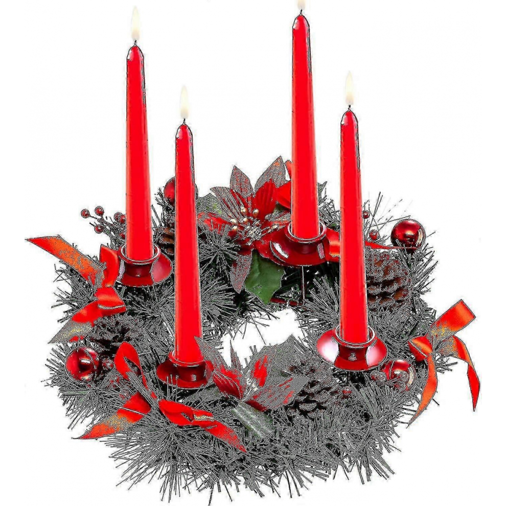 Advent Wreath Artificial Candle Holder-christmas Wreath With 4 Candle Holders30 Cm