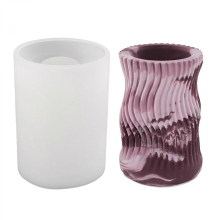 Striped Cylinder Candle Holder Molds Cylinder Tealight Holder Molds for Making Candlestick Candle Stand Tealight HolderHigh style