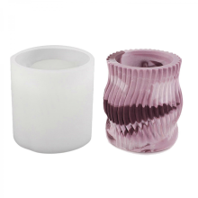 Striped Cylinder Candle Holder Molds Cylinder Tealight Holder Molds for Making Candlestick Candle Stand Tealight Holdermedium style