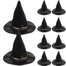 10pcs Hats for Dolls Cute Halloween Decor, Smooth Surface, Ideal for Crafts & Party DecorationsBlack2.5X2.5CM