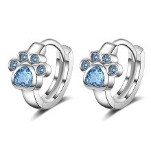 Children's Earrings - 925 Sterling Silver - Dog Paw - Girls and Cat Earringsstyle352