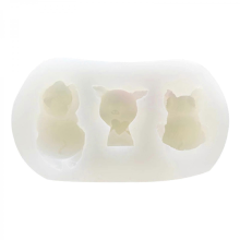 3d Cute Pig Craft Art Silicone Soap Mold Craft Molds Diy Handmade Candle Soap Molds for Christmas Halloween OrnamentsMulticolor