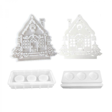Unique Silicone Mold Christmas Tree House Candle Holder Molds Decorative Resin Molds Candlestick Molds Home DecorsMulticolor