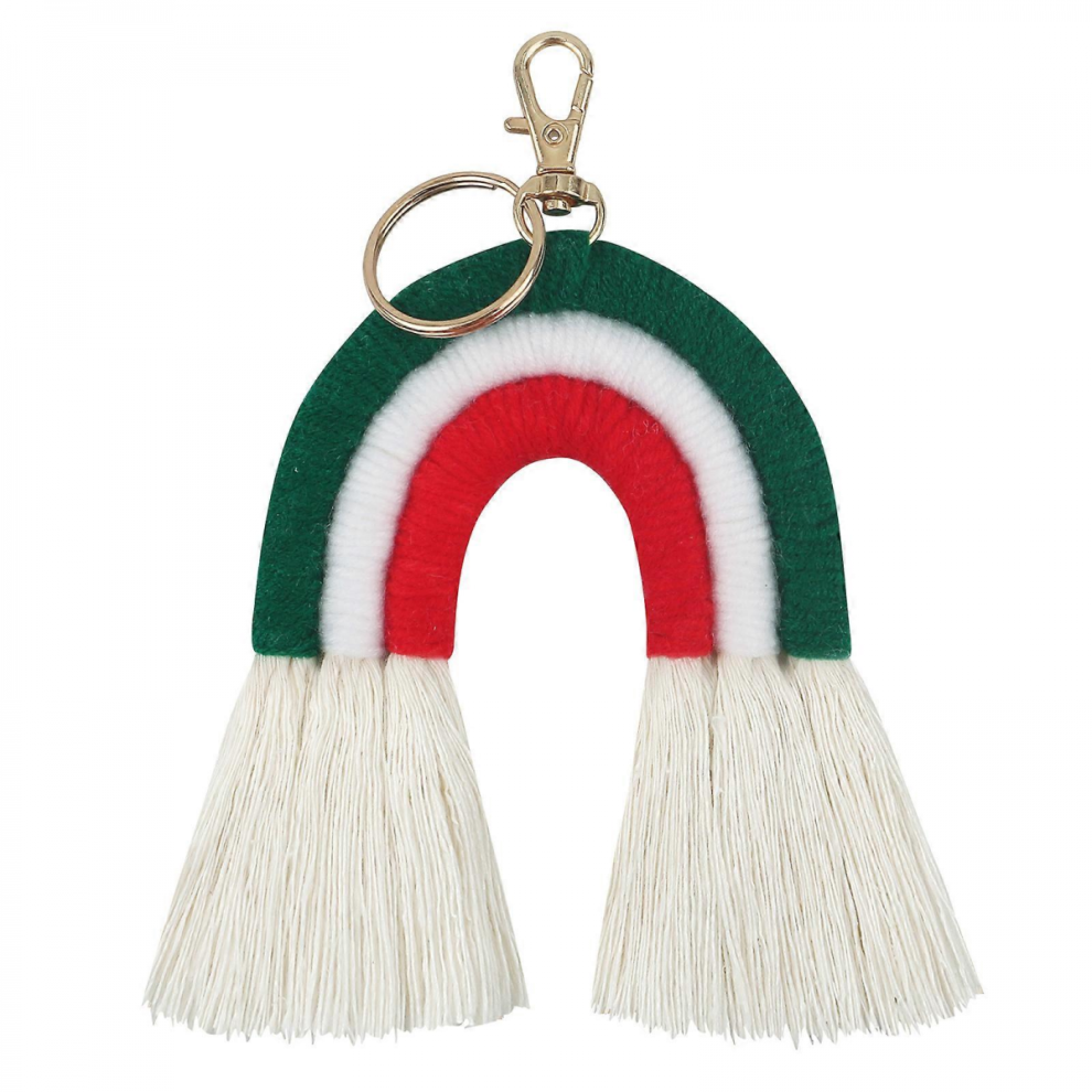 Nordic Rainbow Wall Hanging Christmas Ornament Handmade Weaving Macrame Keychain Home Decoration for Nursery Kids Room3039D