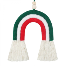 Nordic Rainbow Wall Hanging Christmas Ornament Handmade Weaving Macrame Keychain Home Decoration for Nursery Kids Room3039B