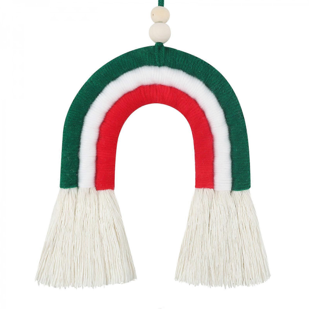 Nordic Rainbow Wall Hanging Christmas Ornament Handmade Weaving Macrame Keychain Home Decoration for Nursery Kids Room3039B