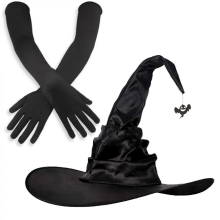 Vampires Halloween Hat Set Stage Performances Hat Multifunctional Witch Hat for Theme Parties and Stage Performancesblack ghost gloves