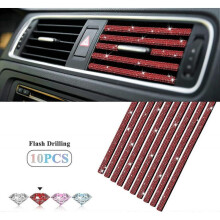 10 Pieces Bling Car Vent Outlet Trim,Bling Car Interior Moulding Trim, Bling Car Air Conditioner Vent Outlet Trim