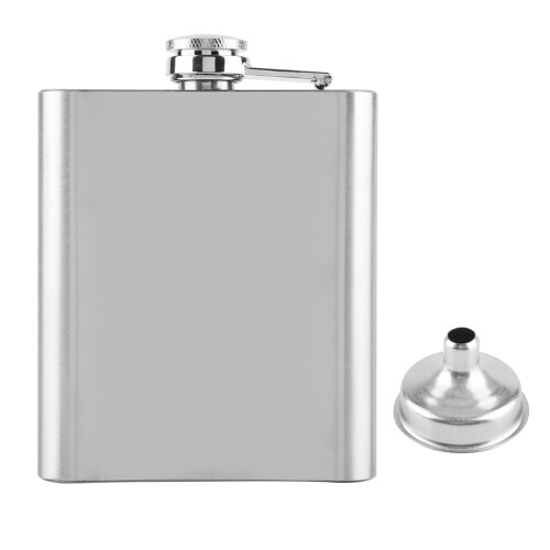 Edelstahl Pocket-Flasche 7oz – Tragbare Trinkflasche, Silber 1