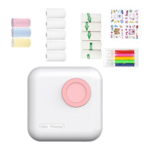 Thermal Printing Machine Portable Photo Printer Bluetooth-Compatible Inkless Printing Pink Compact Journal-Receipt