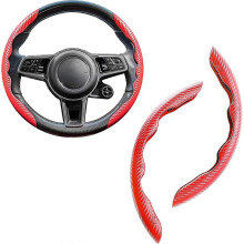 Carbon Fiber Steering Wheel Cover, Men's and Women's Safe and Non Slip Car Accessory,15-inch Universal Auto Car Steering