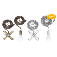 (2 Bronze color and 2 Silver) WLGJL Ceiling Fan Pull Chain Decorative Ornaments Extension for 13.6 Inch Fan Pulls and Light - 2 Pcs (Bronze)