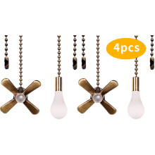 (Bronze color) WLGJL Ceiling Fan Pull Chain Decorative Ornaments Extension for 13.6 Inch Fan Pulls and Light - 2 Pcs (Bronze)