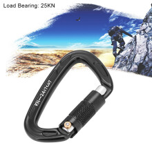 Outdoor schwarzer 25KN Sicherheitskarabiner D für Klettern und Rettungsdienste
