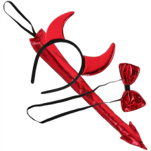 Halloween Horn Prank Headband Role-Playing for Stage Performance Red Fabric 1 SetRed19.5X17.5CM