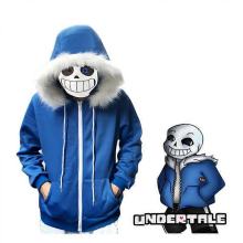 Undertale Sans Costume Cosplay Hoodie Set with Mask, Halloween Anime Game Character Outfit, Japanese Style CosplayblueM