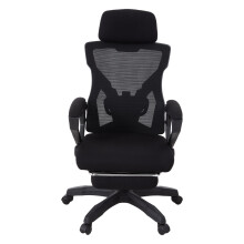 Black High Back Office Chair Reclining Chair with Footrest