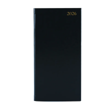 Slim Desk Diary Portrait Week To View Black 2026