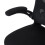 Living And Home Black Home Office Chair with Lumbar Support, Adjustable Height, Foldable Armrest 4