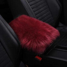 Center Console Cushion Pad/Cover, 11.4"x7.4" Furry Armrest Cover for Cars, Vehicles, SUVs, Premium Sheepskin Wool