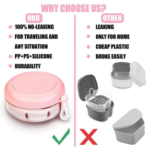 Denture Case, Definitely No-Leak Denture Bath Box for Traveling Perfectly 2