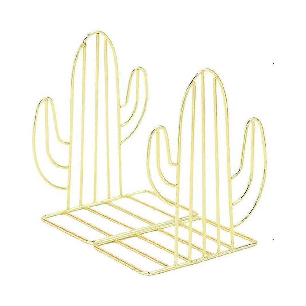 Bookends Metal Book Ends Heavy Duty Modern Decorative Cactus Bookend Bookshelf Decor For Home Bedroom Library Office-image