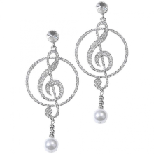 Music Earrings Women Long Drop Earrings Musical Symbol 4PairsSilver8.7X3.6CM
