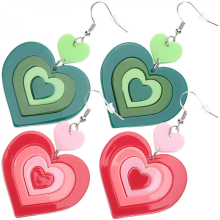 Fashionable Heart Earrings for Women Wearing 6Pairs Drop EarringsAssorted Color5.1x4.3CM