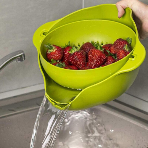 Colander Food Strainer Multifunctional Kitchen Drainer Basket Set with Detachable 2