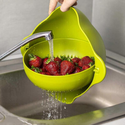 Colander Food Strainer Multifunctional Kitchen Drainer Basket Set with Detachable 1