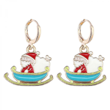 Stocking Stuffers Christmas Earring Gift Christmas Drop Earrings Santa Sleigh Earring Christmas Santa Earrings2.3X1.5CM