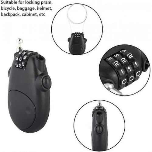 3 Digit Code Combination Password Lock for Stroller Bicycle Stroller Password Security Lock 2