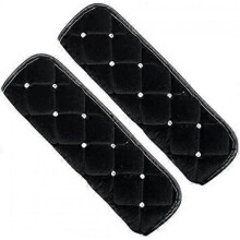 2Pcs Car Seat Belt Shoulder Cover Ultra Soft Plush Safety Seatbelt Pad Universal Size Auto Belt Accessories,Black