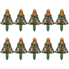 10Pcs Christmas Handheld Inflatable Sticks Aluminum Foil Christmas Tree Balloons60x35x0.05cm