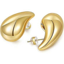 Extra Large Hypoallergenic Gold Chunky Hoop Earrings - Lightweight Teardrop Earrings for Women, Trendy Waterdrop DesignGold30mm