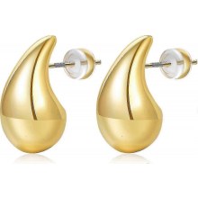 Extra Large Hypoallergenic Gold Chunky Hoop Earrings - Lightweight Teardrop Earrings for Women, Trendy Waterdrop DesignGold20mm
