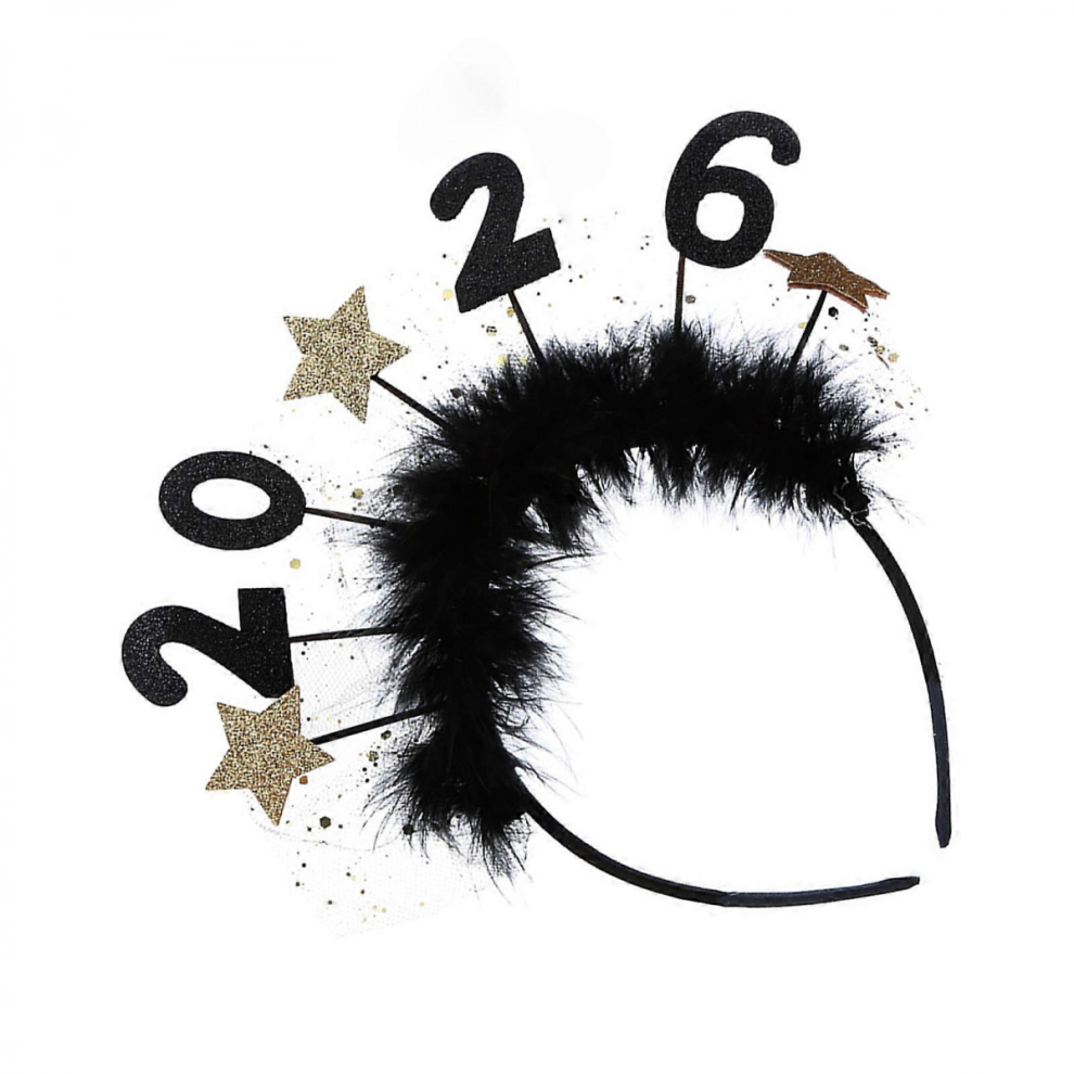 New Year Glitter Hair Accessory 2026 Star New Year Headbands Lightweight For Parties Dances EventMulticolor