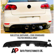 For VW Golf R20 Style MK6 Black Spoiler Kit