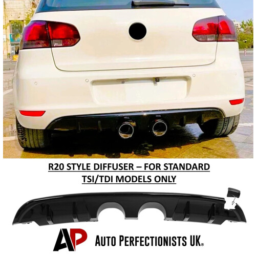 For VW Golf R20 Style MK6 Black Spoiler Kit