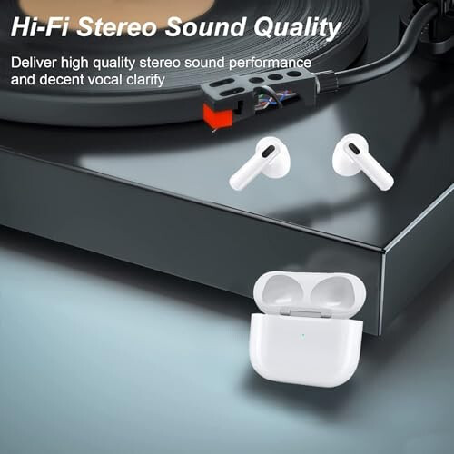 Bluetooth wireless headset, noise reduction, in-ear, waterproof, automatic pairing, fast charging, compatible with Android/IOS/Airpods 2