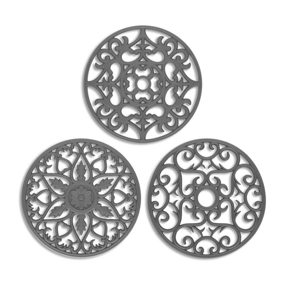 (dark gray, 20cm) 3piece Kitchen s With Heat-Resistant Trivet Mats Easy To Store Pots-image-OPC-PKKNHKP-NEW