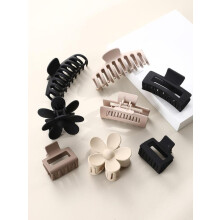 (Multicolor, one-size) Flower Design Plastic Hair Claw Set, Versatile Mini Non-slip Hair Accessories for Women, Trendy Large Accessories for Party and Daily Life