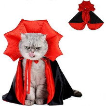 Halloween Cat Dog Cape Costume Red & Black Pet Cloak for Halloween Christmas Costume Dress up Small Dogs and Cats