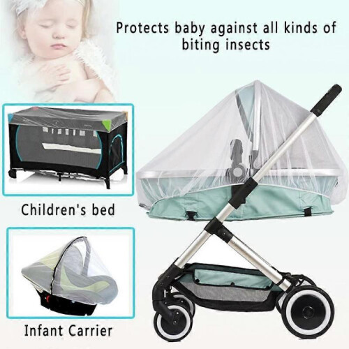 Pram Net, 2 Pack Universal Mosquito Fly Bug Insect Net Protection Cover for Pushchair Buggy carrycot 2